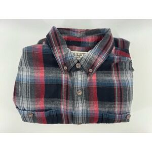 Duluth Trading Company Men's gray, black and red Flannel size L Relaxed Fit